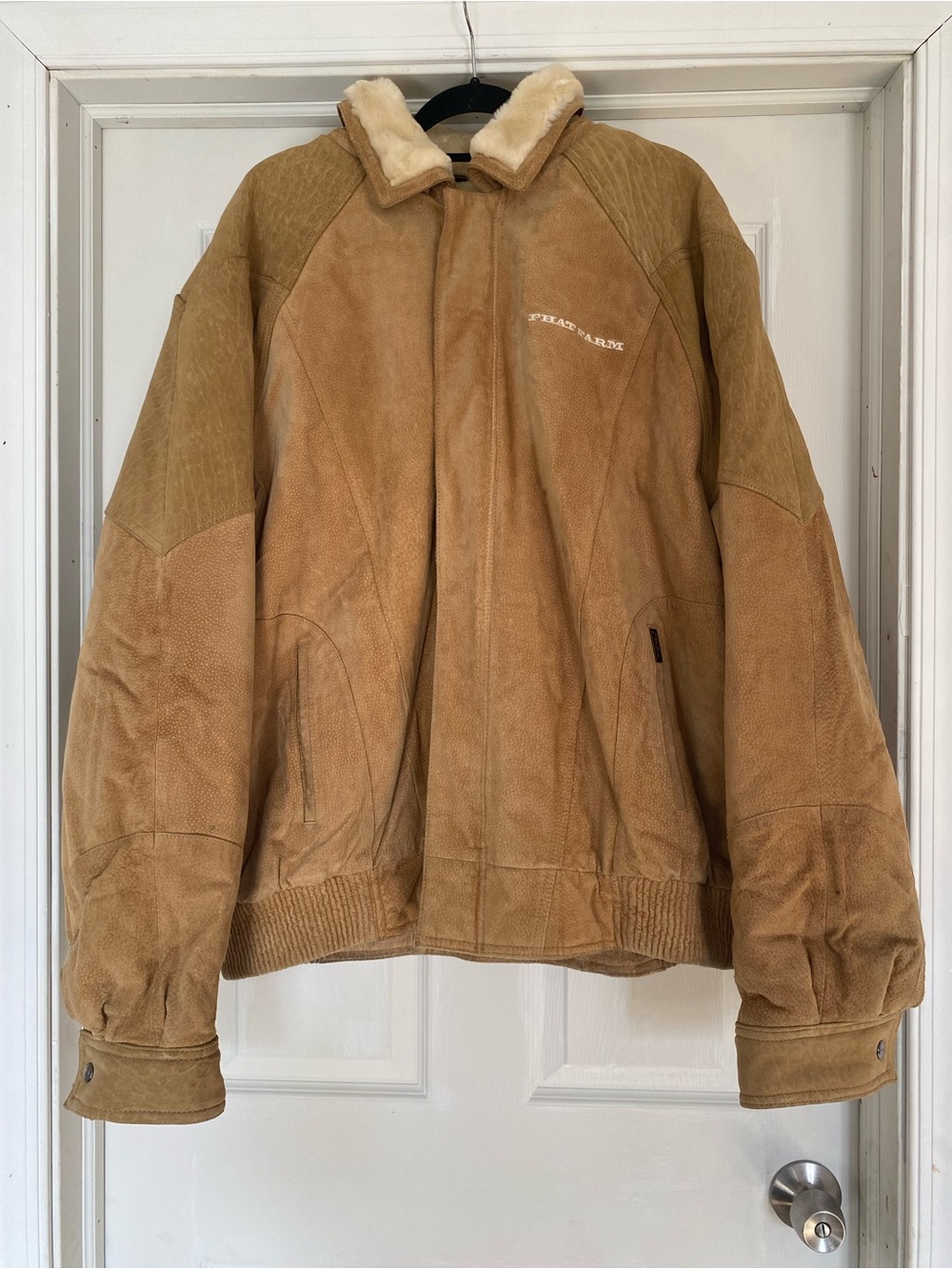 Vintage 90s/Y2K Phat Farm Auth Genuine Leather & Faux Fur Jacket Mens 3XL Urban
